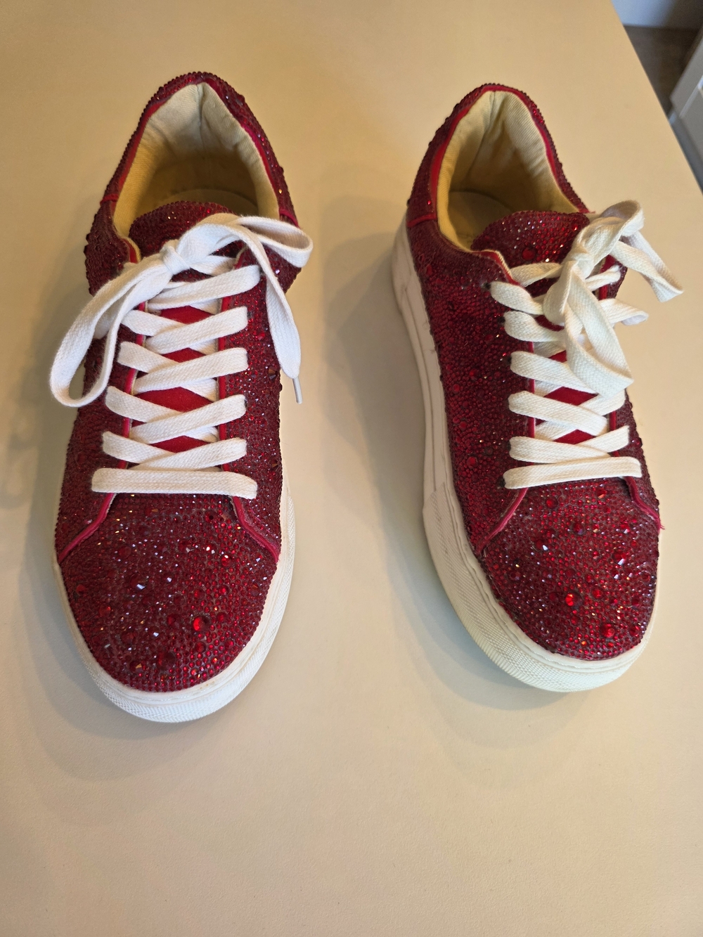 Betsey Johnson Sidny Rhinestone Platform Sneaker - Size 7.5